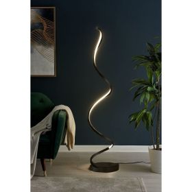 Modern Spiral LED 61" Black Floor Lamp