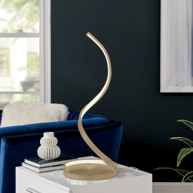 Modern Spiral Integrated LED Table Lamp, Gold