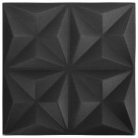 vidaXL 3D Wall Panels 24 pcs 19.7"x19.7" Origami Black 64.6 ftÂ²