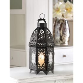 Stylish Black Lattice Lantern - Perfect for Indoor and Outdoor Decor