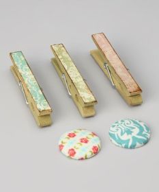 Shabby Chic clothespin & button magnet accessories