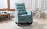 Baby Room High Back Rocking Chair Nursery Chair , Comfortable Rocker Fabric Padded Seat ,Modern High Back Armchair