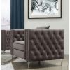 ACME Gillian II Chair & 2 Pillow in Dark Gray Velvet 53389