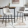 Beige Swivel Bar Chair Bar Stool And Metal Modern High Bar Furniture Set of 2