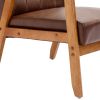 Leisure Chair with Solid Wood Armrest and Feet, Mid-Century Modern Accent chair, for Living Room Bedroom Studio chair