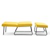 Yellow Modern Lazy Lounge Chair, Contemporary Single Leisure Upholstered Sofa Chair Set