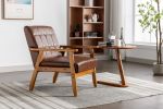 Leisure Chair with Solid Wood Armrest and Feet, Mid-Century Modern Accent chair, for Living Room Bedroom Studio chair