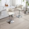 COOLMORE Vintage Bar Stools with Back and Footrest Counter Height Dining Chairs 2PC/SET