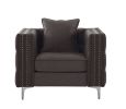 ACME Gillian II Chair & 2 Pillow in Dark Gray Velvet 53389