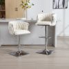 COOLMORE Vintage Bar Stools with Back and Footrest Counter Height Dining Chairs 2PC/SET