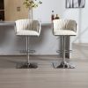 COOLMORE Vintage Bar Stools with Back and Footrest Counter Height Dining Chairs 2PC/SET