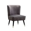 Elon Contemporary Velvet Upholstered Accent Chair, Gray