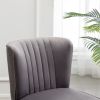 Elon Contemporary Velvet Upholstered Accent Chair, Gray