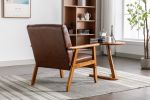 Leisure Chair with Solid Wood Armrest and Feet, Mid-Century Modern Accent chair, for Living Room Bedroom Studio chair