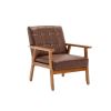 Leisure Chair with Solid Wood Armrest and Feet, Mid-Century Modern Accent chair, for Living Room Bedroom Studio chair