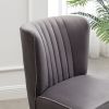 Elon Contemporary Velvet Upholstered Accent Chair, Gray