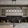 6 Light Rectangle Chandelier Contemporary Farmhouse Linear Pendant Lighting Black Industrial Vintage Kitchen Island Metal Cage Ceiling Light Fixture