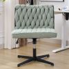 Armless Office Desk Chair No Wheels, GREEN