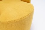 Teddy Fabric Swivel Accent Armchair Barrel Chair With Black Powder Coating Metal Ring,Yellow