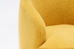 Teddy Fabric Swivel Accent Armchair Barrel Chair With Black Powder Coating Metal Ring,Yellow