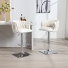 COOLMORE Vintage Bar Stools with Back and Footrest Counter Height Dining Chairs 2PC/SET