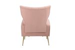 Modern Accent Chair with Ottoman, Comfy Armchair for Living Room, Bedroom, Apartment, Office (Pink)