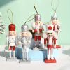 5pcs Hanging Nutcrackers Pendant, For Christmas Tree Decoration Nutcrackers Desktop Soldier Puppet,room Decor,home Decor,5.12inch