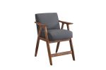 Contemporary Design 1pc Counter Height Chair Stylish Durable Wooden Dark Gray Fabric Upholstery Cushioned Seat Backrest Home Furniture