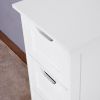 White Bathroom Storage Cabinet, Freestanding Cabinet with Drawers