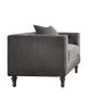 ACME Sidonia Chair & 1 Pillow in Gray Velvet 53582