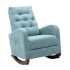 Baby Room High Back Rocking Chair Nursery Chair , Comfortable Rocker Fabric Padded Seat ,Modern High Back Armchair