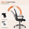 Sweetcrispy Ergonomic Office Chair Home Desk Mesh Chair with Fixed Armrest Executive Computer Chair with Soft Foam Seat Cushion