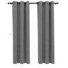 Blackout Curtains with Rings 2 pcs Gray 37"x95" Velvet