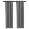 Blackout Curtains with Rings 2 pcs Gray 37"x95" Velvet