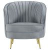 Grey and Gold Upholstered Tufted Chair