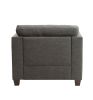 ACME Laurissa Chair & 3 Pillows in Light Charcoal Linen 52407