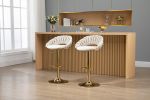 COOLMORE Swivel Bar Stools Set of 2 Adjustable Counter Height Chairs with Footrest for Kitchen, Dining Room 2PC/SET