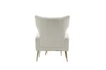 Modern Accent Chair with Ottoman, Comfy Armchair for Living Room, Bedroom, Apartment, Office (White)