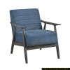 Casual Transitional Accent Chair 1pc Blue Fabric Upholstery Dark Gray Frame Solid Wood Living Room Furniture