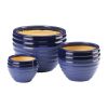 Blue Duo Tone Planter Trio Set - Stylish Indoor/Outdoor Plant Pots