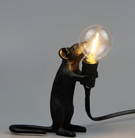 Nordic Creative Resin Mini Animal Mouse Light (Option: Black-Standing posture-AU)