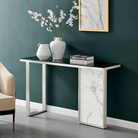 Monolith Chic Marble Console Table (Option: White)