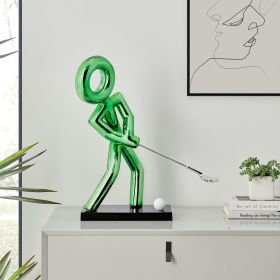 Golf Man Sculpture (Option: Metallic Green)