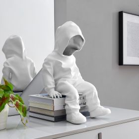 Cool Dude with Hoodie Sculpture (Option: White & Chrome)