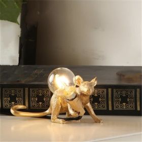 Nordic Creative Resin Mini Animal Mouse Light (Option: Golden-Prone position-EU)