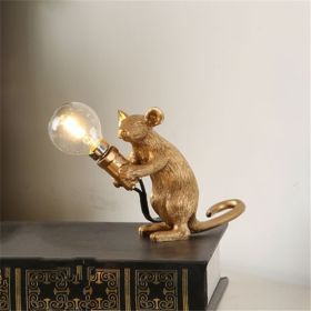 Nordic Creative Resin Mini Animal Mouse Light (Option: Golden-Sitting posture-US)