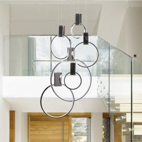 Hong Kong LED Circular Chandelier (Option: Chrome)