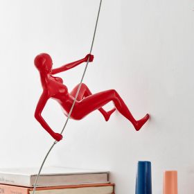 Climbing Woman 8" Wall Sculpture (Option: Glossy Red)