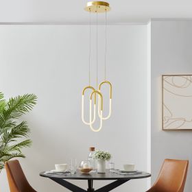 LED Three Clips Chandelier (Option: Sandy Gold)