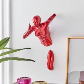 Runner Woman 13" Wall Sculpture (Option: Metallic Red)